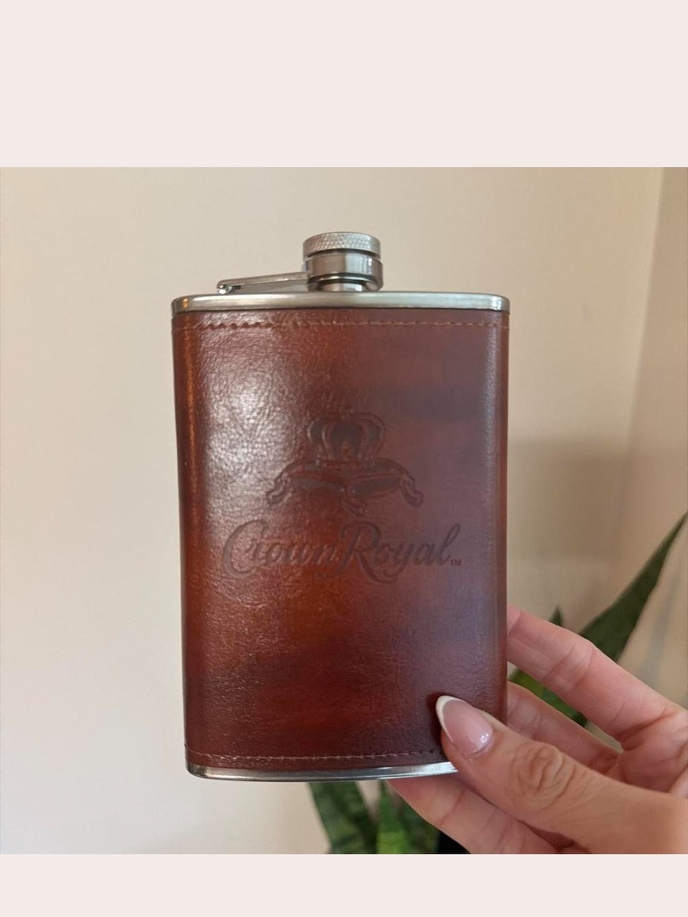 Brown Leather Flask - Branded Men’s Accessory